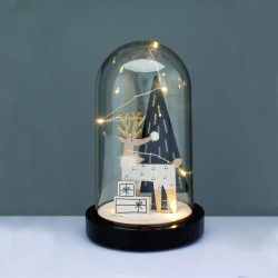 ^WOODEN DEER WITH PLASTIC COVER(XMAS TREE) 8MINI LED ΔΙΑΚ ΘΕΡΜ ΛΑΜΠ ΜΠΑΤ 2ΧΑΑΑ(ΣΥΜΠΕΡΙΛ)ΔΙΑΜ11*19cm  -X06811264